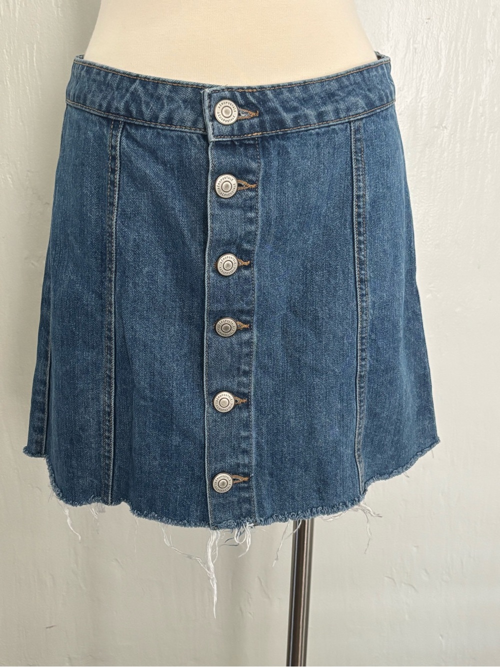 Aeropostale Blue Denim Button-Down  Skirt